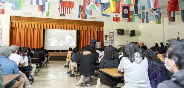 NASA image: NASA astronaut Kjell Lindgren visits DuVal High School