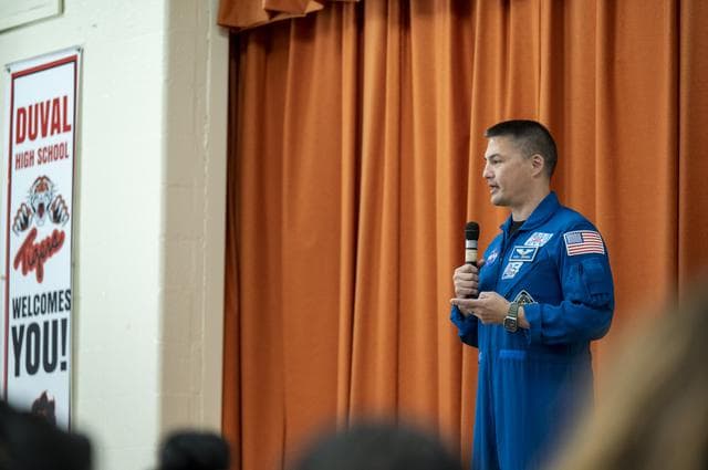 NASA image: NASA astronaut Kjell Lindgren visits DuVal High School