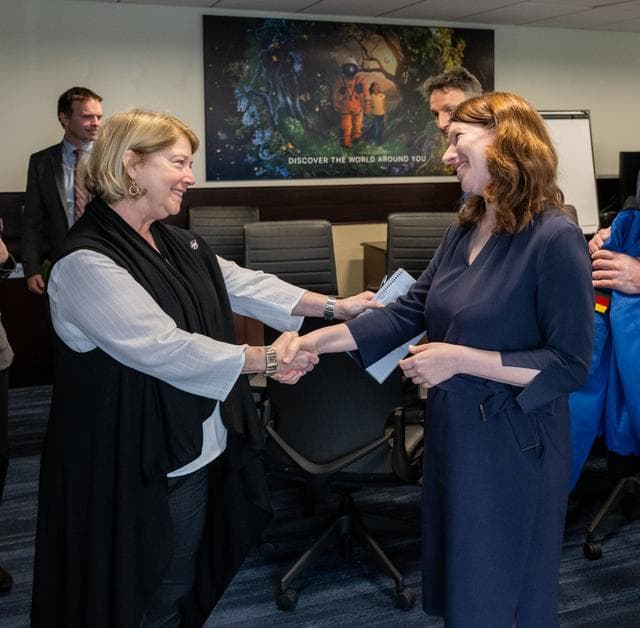 NASA image: Pam Melroy meets with German Coordinator Anna Christmann