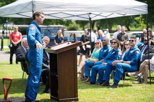 NASA image: Artemis II Astronauts Participate in Moon Tree Dedication Ceremo