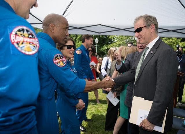 NASA image: Artemis II Astronauts Participate in Moon Tree Dedication Ceremo