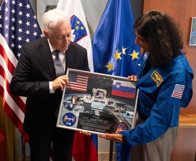 NASA image: Expedition 72 Astronauts at the Embassy of Slovenia