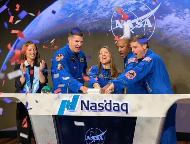 NASA image: NASA Artemis II Crew Rings Nasdaq Closing Bell