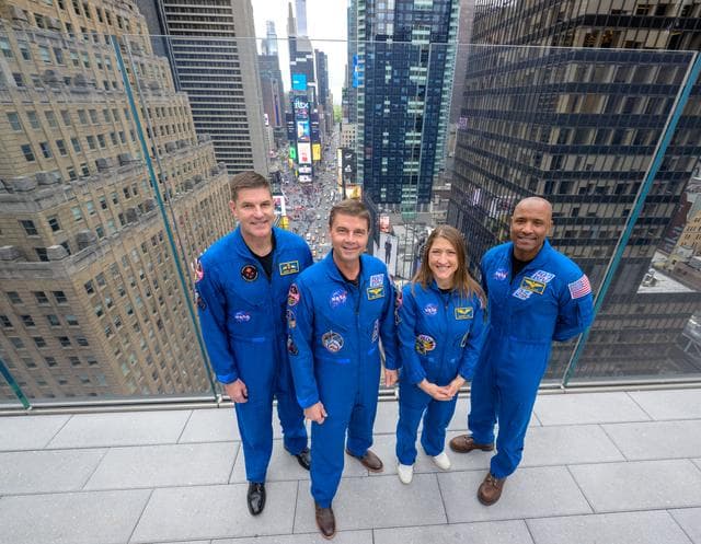 NASA image: NASA Artemis II Crew Visits Times Square Skywalk