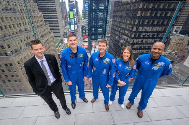 NASA image: NASA Artemis II Crew Visits Times Square Skywalk