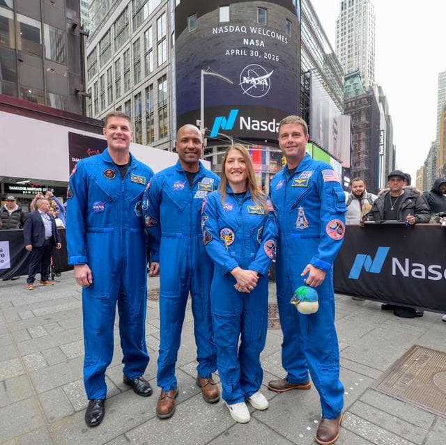 NASA image: NASA Artemis II Crew Rings Nasdaq Closing Bell