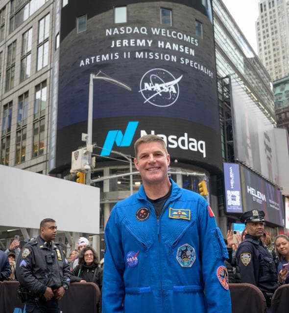NASA image: NASA Artemis II Crew Rings Nasdaq Closing Bell