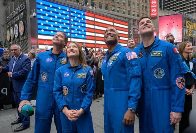 NASA image: NASA Artemis II Crew Rings Nasdaq Closing Bell