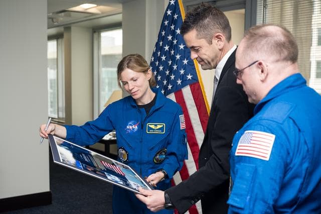 NASA image: Admin Isaacman Meets with Crew of Expedition 73/74