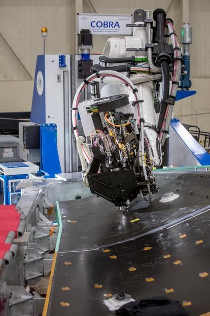 NASA image: SEG 410 Main Wing, COBRA Drillng Machine, Drilling Lower Wing Sk
