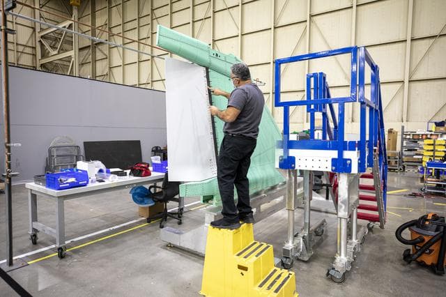 NASA image: SEG 530 Vertical Tail - Rudder Installed