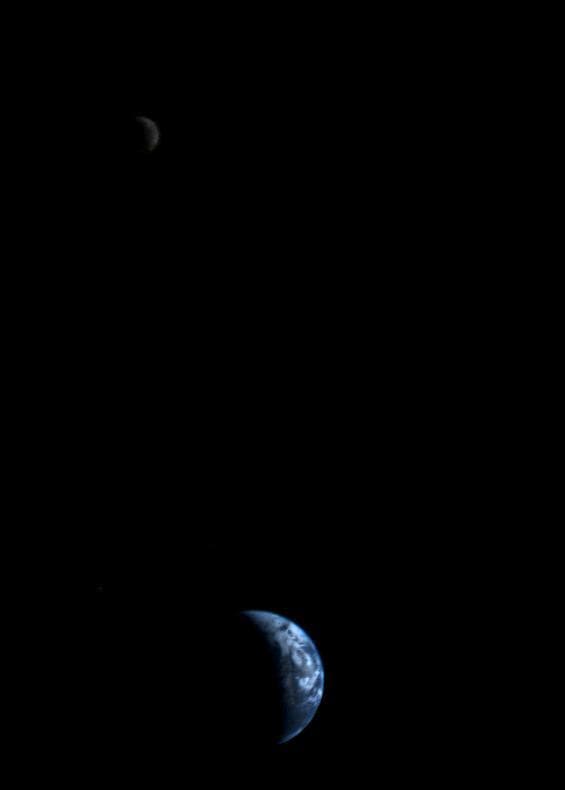 NASA image: Crescent Earth and Moon