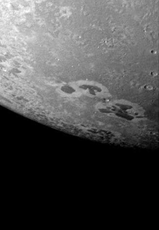 NASA image: Triton - Detail of Dark and Light Material