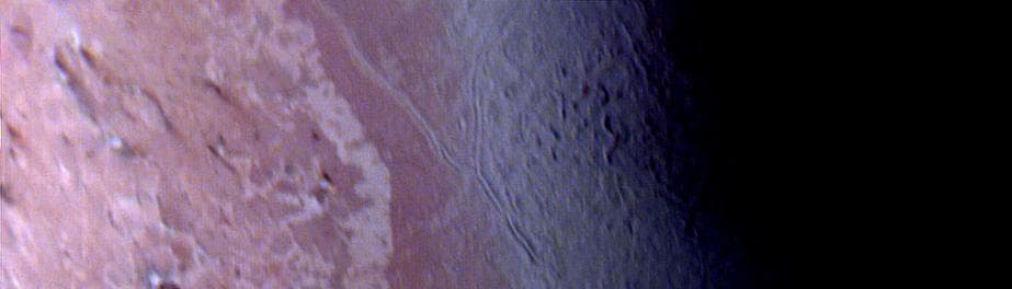 NASA image: Triton - False Color of Cantaloupe Terrain