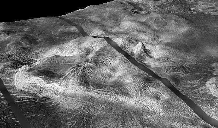 NASA image: Close-up View of Yavine Corona