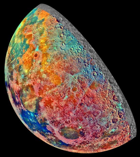NASA image: Moon - False Color Mosaic