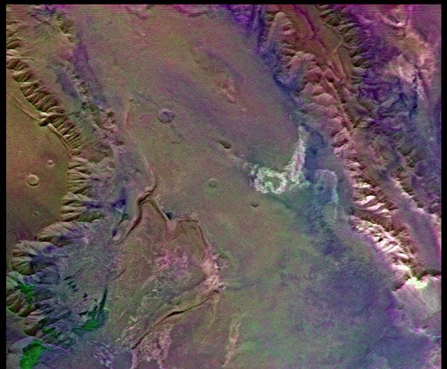 NASA image: Melas Chasm Enhanced Color