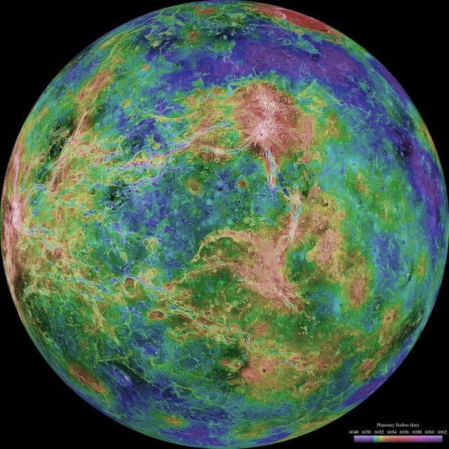 NASA image: Hemispheric View of Venus Centered at 270° East Longitude