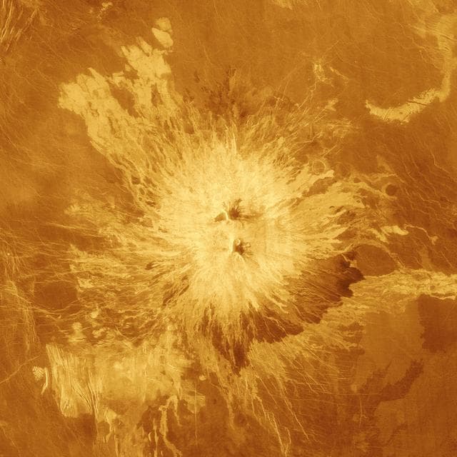NASA image: False Color Image of Volcano Sapas Mons
