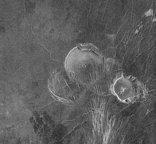 NASA image: Venus - Volcanos in Guinevere Planitia