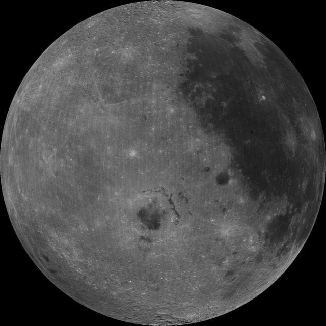 NASA image: West Limb View of Earth Moon as Seen by the Clementine Spacecraft