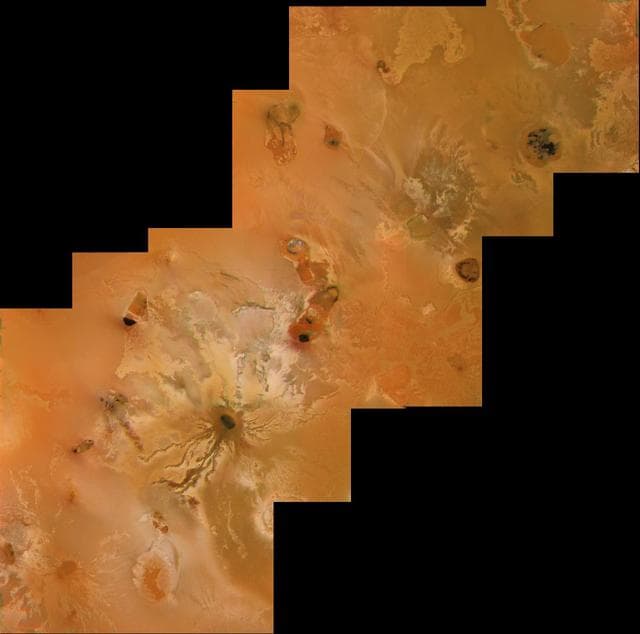 NASA image: Io, the Ra Patera, Mazda Catena, and Gibil Patera Area