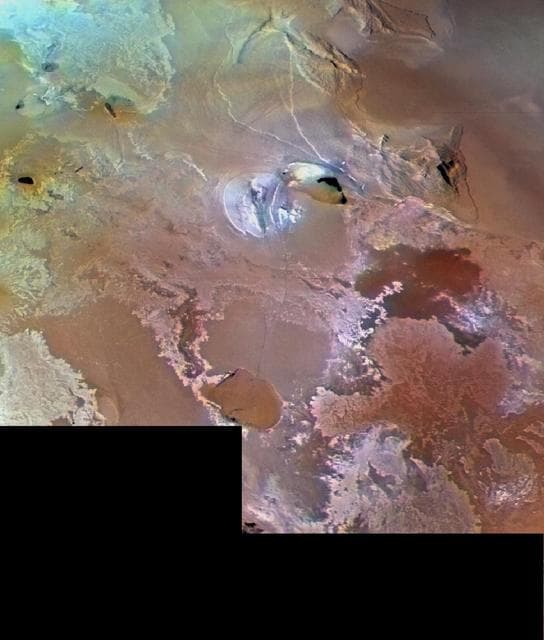 NASA image: Volcanic Plains of Io Near Galai Patera