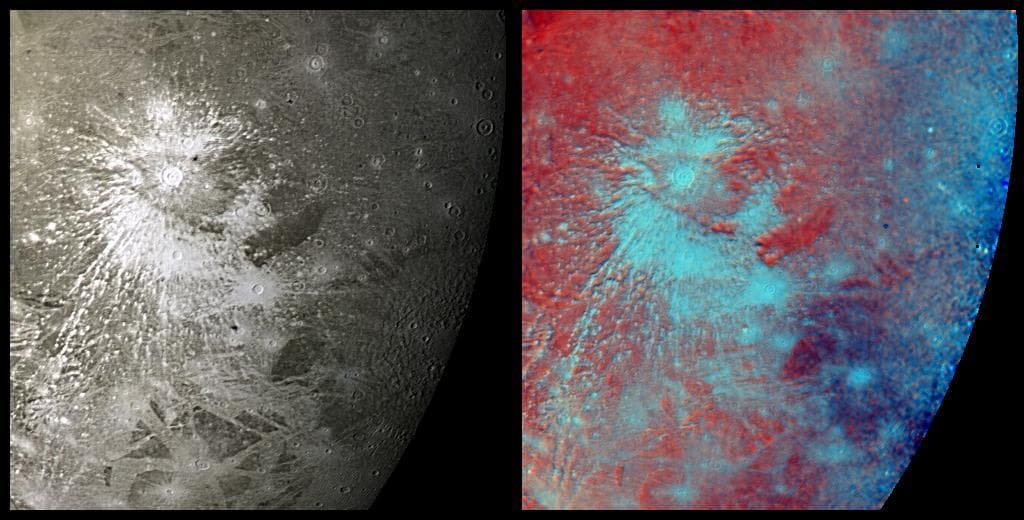 NASA image: Crater Rays on Ganymede