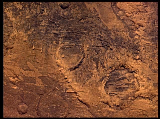 NASA image: Claritas Fossae, Approximately Natural Color