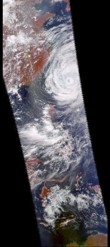 NASA image: AIRS First Light Data: Typhoon Ramasun, July 3, 2002
