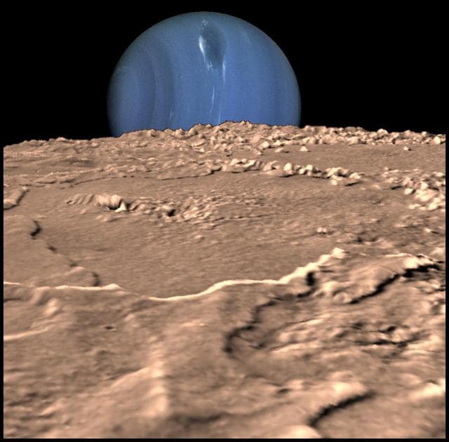 NASA image: Neptune on Triton Horizon