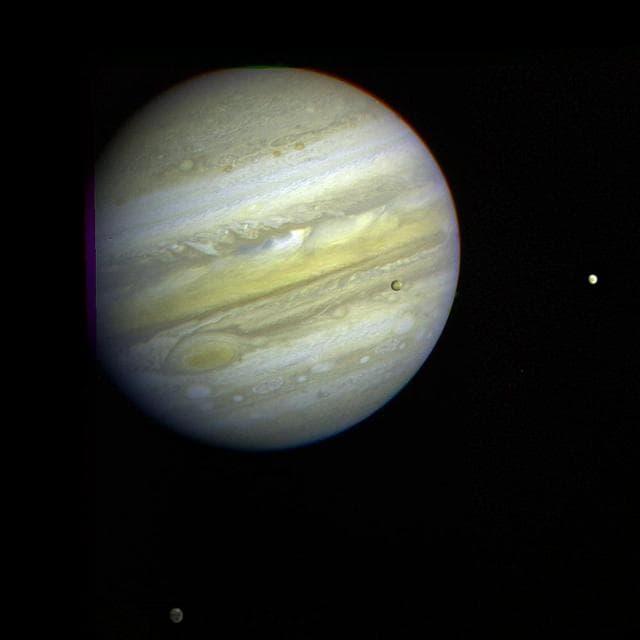 NASA image: Jupiter and Three Galilean Satellites
