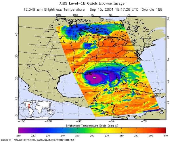Hurricane Ivan as Observed by NASA Spaceborne Atmospheric Infrared   Sounder AIRS