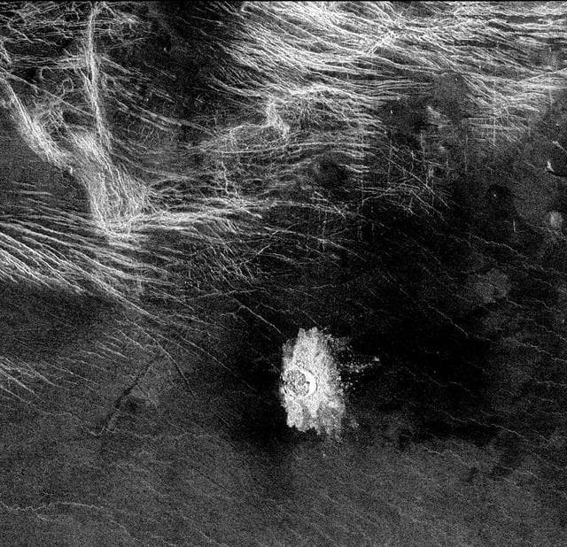 NASA image: Venus - Crater Stefania in N. Sedna Planitia