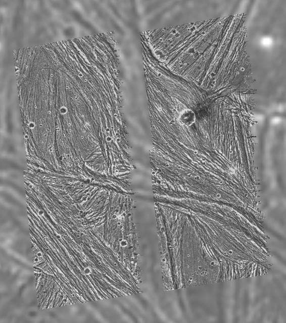 NASA image: Uruk Sulcus Mosaic - Galileo over Voyager Data