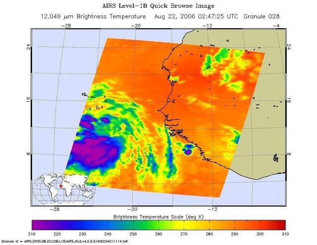 NASA image: Tropical Depression Debbie in the Atlantic