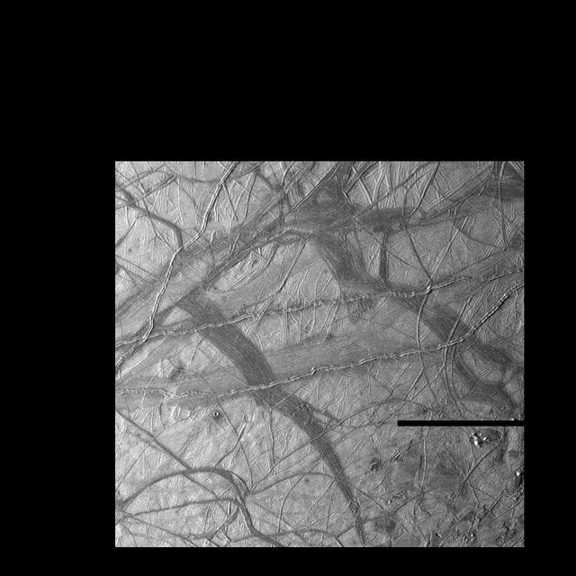 NASA image: Ridges on Europa