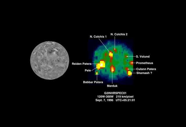 NASA image: NIMS: Hotspots on Io During G2