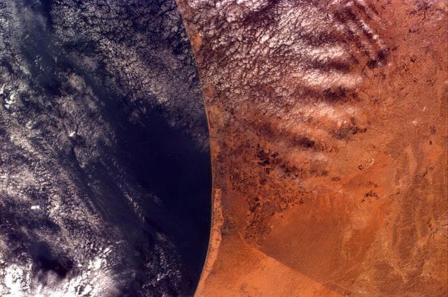 NASA image: Gaza Strip and the Mediterranean Sea from the Shuttle KidSat Camera