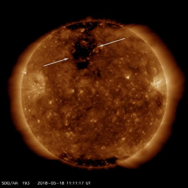 NASA image: Coronal Hole Rotating Towards Us