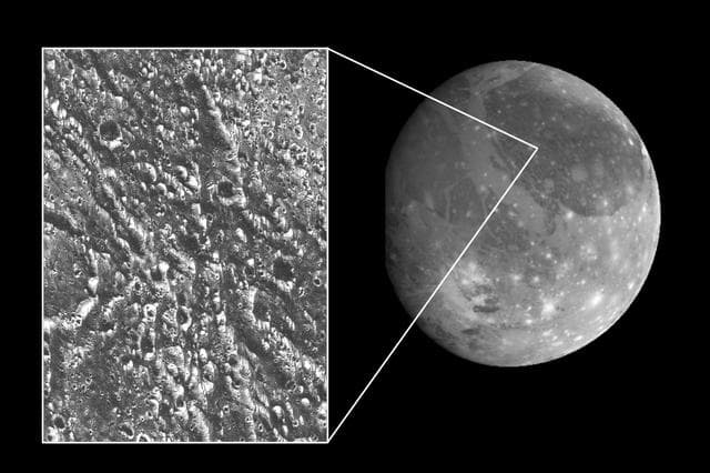 NASA image: Ganymede Galileo Regio High Resolution Mosaic Shown in Context