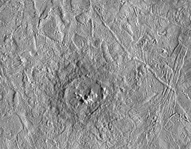 NASA image: Pwyll Crater on Europa