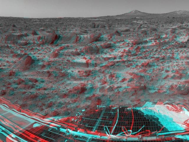 NASA image: Forward Ramp and Twin Peaks - 3-D