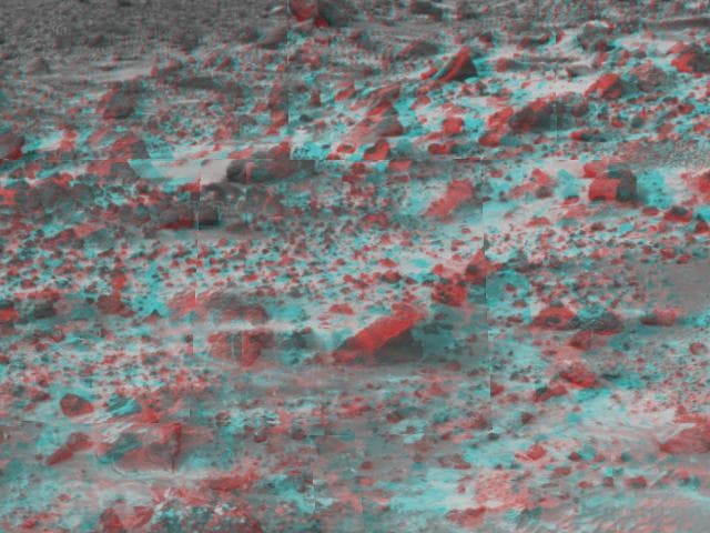 NASA image: Martian Terrain - 3-D