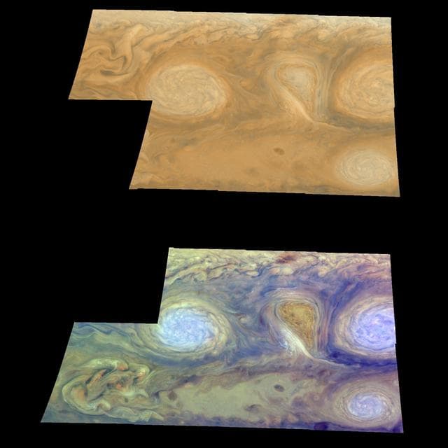 Jupiter White Ovals/True and False Color