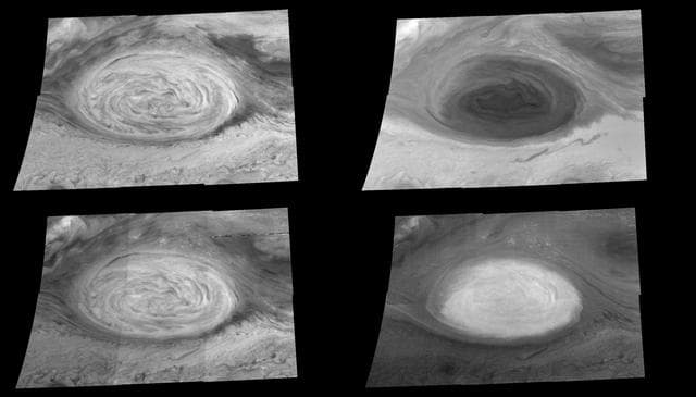 NASA image: The Great Red Spot at Four Different Wavelengths