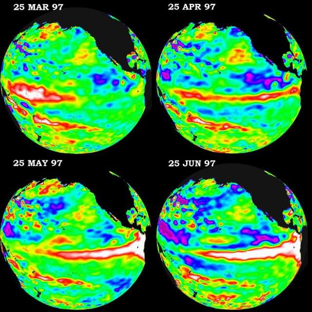 NASA image: TOPEX/El Niño Watch - March thru June, 1997