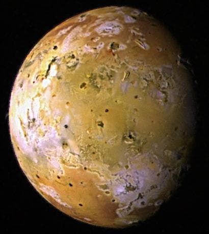 NASA image: Topography of Io color