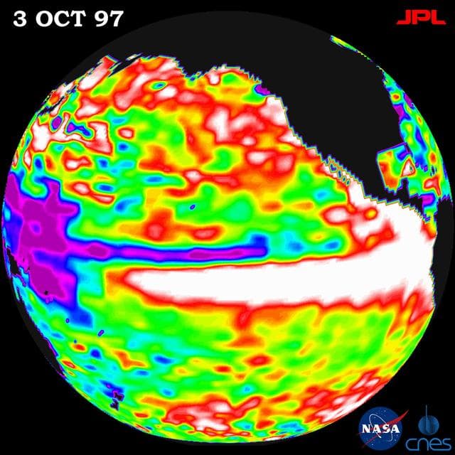 NASA image: TOPEX/El Niño Watch - October 3, 1997