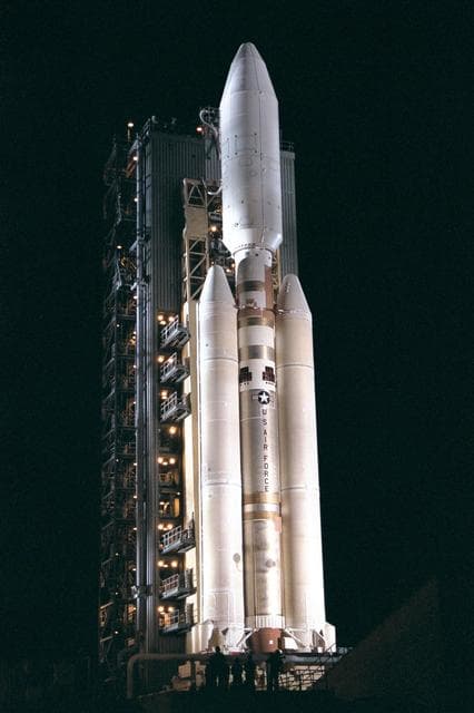 NASA image: Cassini Orbiter and Huygens Probe aboard the Titan IV